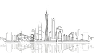 广州城市剪影