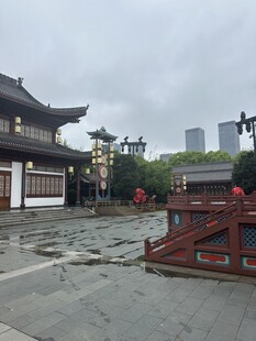 中式古建筑广场风景