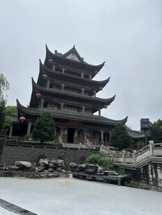 古雅多层楼阁建筑景观