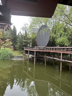 中式水畔亭台景观