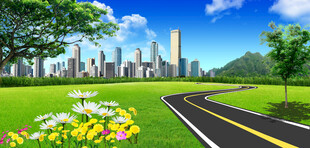 城市旁的清新自然大道