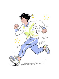 奔跑的活力少年