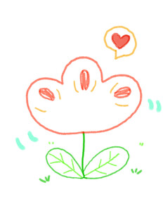 可爱笑脸花朵简笔画