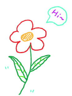 手绘可爱花朵带语音气泡