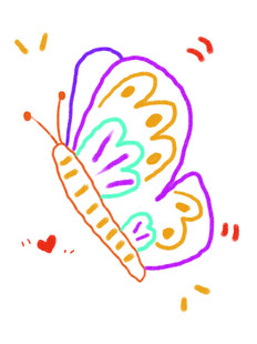 彩色梦幻蝴蝶插画
