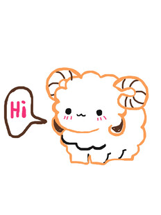 可爱小羊打招呼