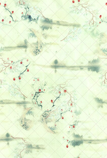 水墨梅花抽象艺术画作