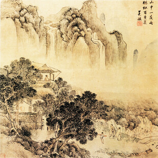 水墨山水国画意境图