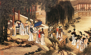 仕女游湖图