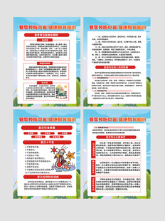 夏季中暑知识宣传海报