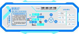 蓝色企业文化墙
