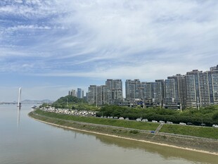 江边城市风光