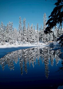 冬日雪景湖景静谧风光