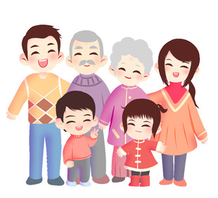 幸福的三代同堂家庭