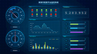 科技风数据仪表盘界面
