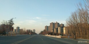 城郊道路旁的楼宇景观