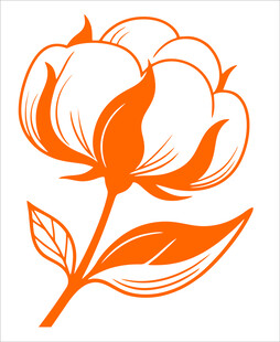 橙色棉花花卉图案