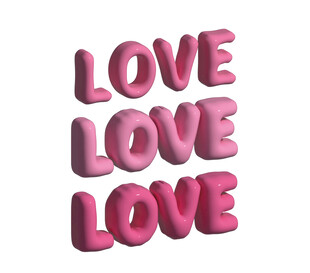 粉色立体LOVE字母装饰