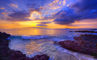 海边壮丽日落美景