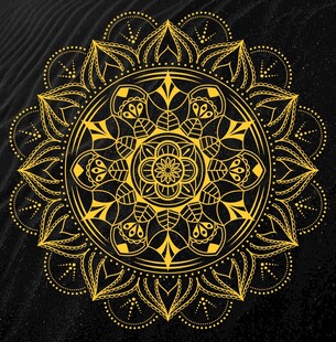 金色曼陀罗花纹图案