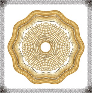 金色花纹防伪图案设计