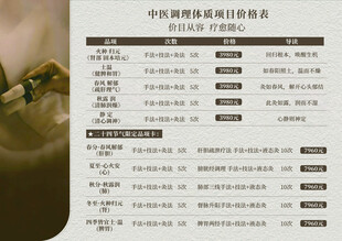 中医调理价格表