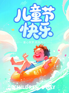 儿童节欢乐玩水瞬间