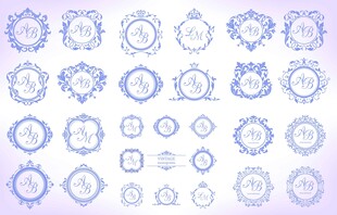 梦幻渐变蓝紫色花纹图案