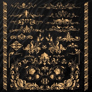 黑金奢华古典花纹图案