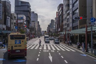 日本城市街道繁忙景象