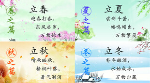 四季节气立春立夏立秋立冬