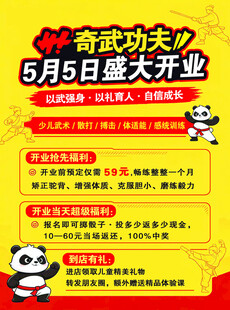 功夫盛大开业彩页正面