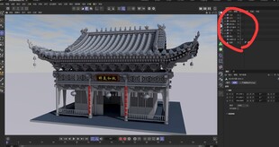 中式古建筑3D模型展示