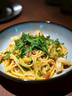 虾仁意面