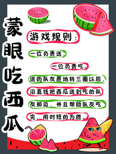 蒙眼吃西瓜游戏规则海报