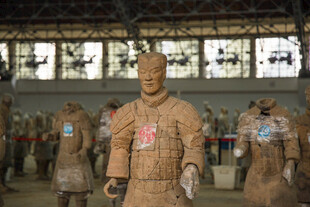 兵马俑阵列展示壮观景象