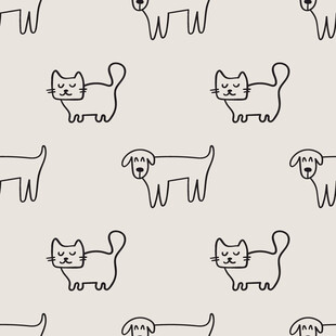 可爱猫狗图案