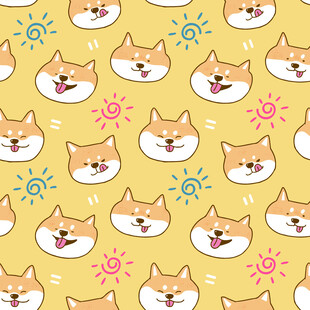 可爱柴犬图案背景设计