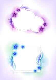 梦幻花卉边框设计素材