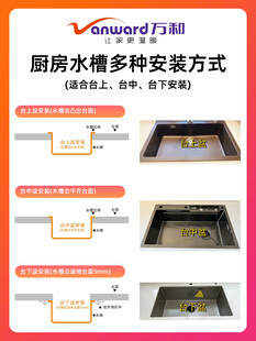 厨房水槽多种安装方式展示