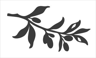 简约黑叶枝图案