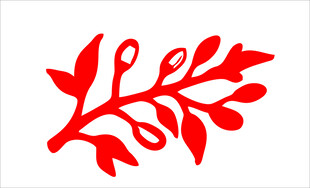 红色枝叶图案