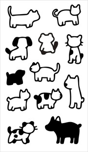 可爱动物简笔画图案集合