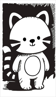 可爱卡通小猫简笔画