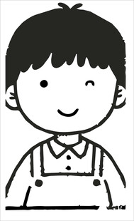 微笑背带裤小男孩