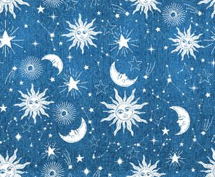 蓝色星空雪花月亮图案