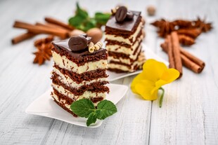 美味多层巧克力蛋糕甜点