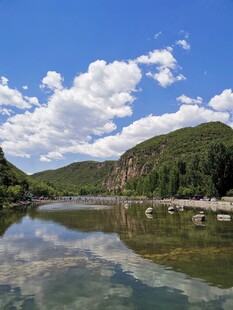 七里沟 山水 蓝天 白云 风景