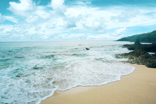 美丽海滨沙滩海浪风景