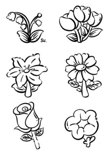 花卉简笔画图案集合